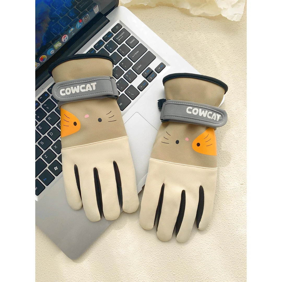 保暖手套女冬季可爱加绒加厚学生户外骑行防风防寒防泼水触屏防滑