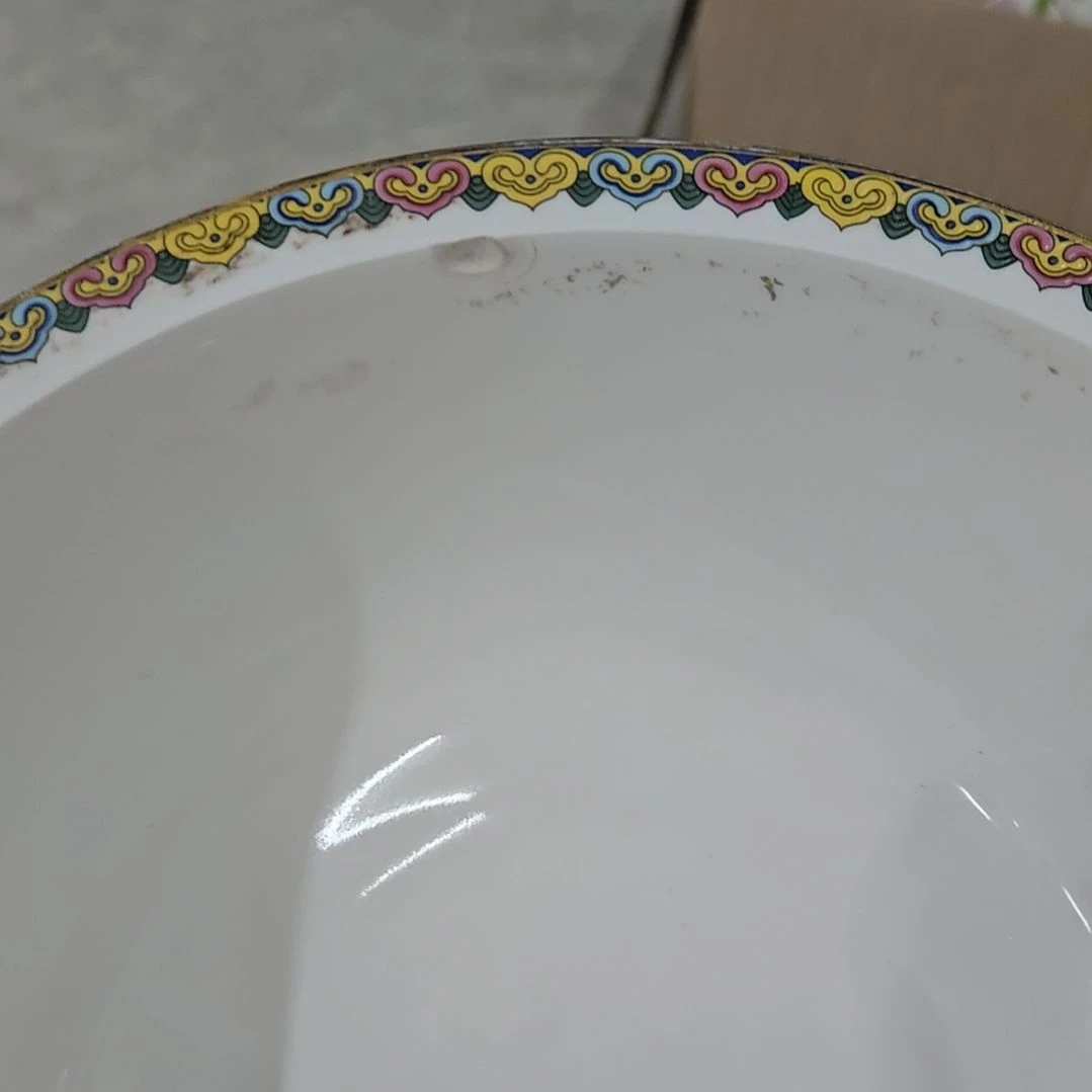 碗大瑕缺口珐琅彩8寸1个大汤碗666666