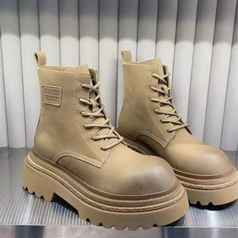 96-7 复古潮流厚底系带马丁靴女鞋