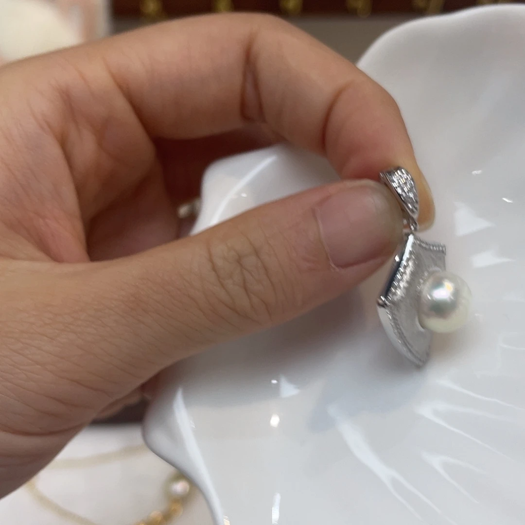 海水珍珠吊坠(不含链)银S925镶嵌