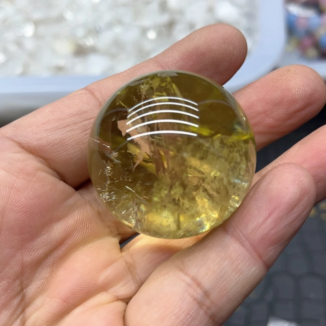 黄晶大型摆件（非配饰）未镶嵌水晶球