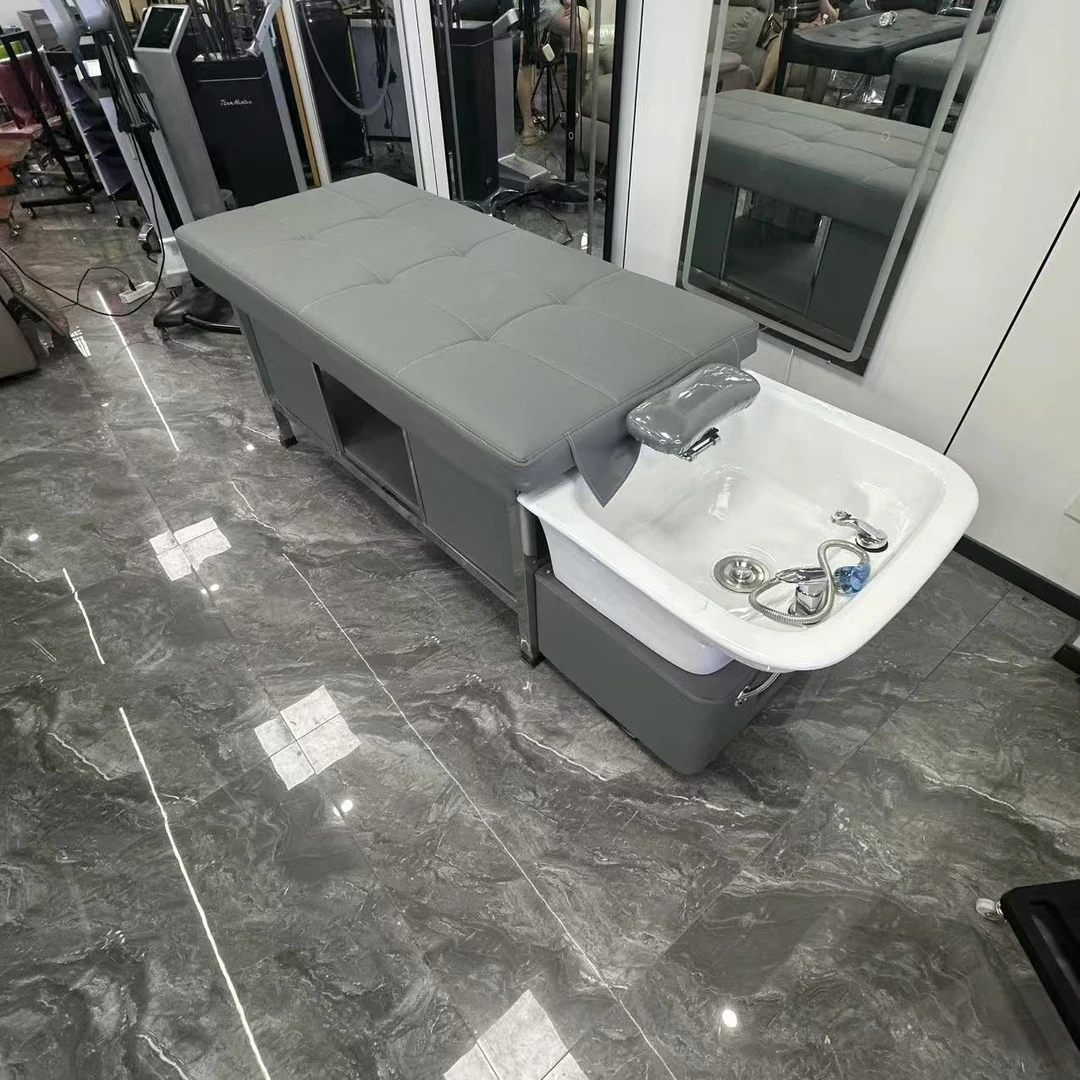 泰式陶瓷盆洗头床不锈钢海绵简约泰式按摩洗头床恒温多功能头疗床