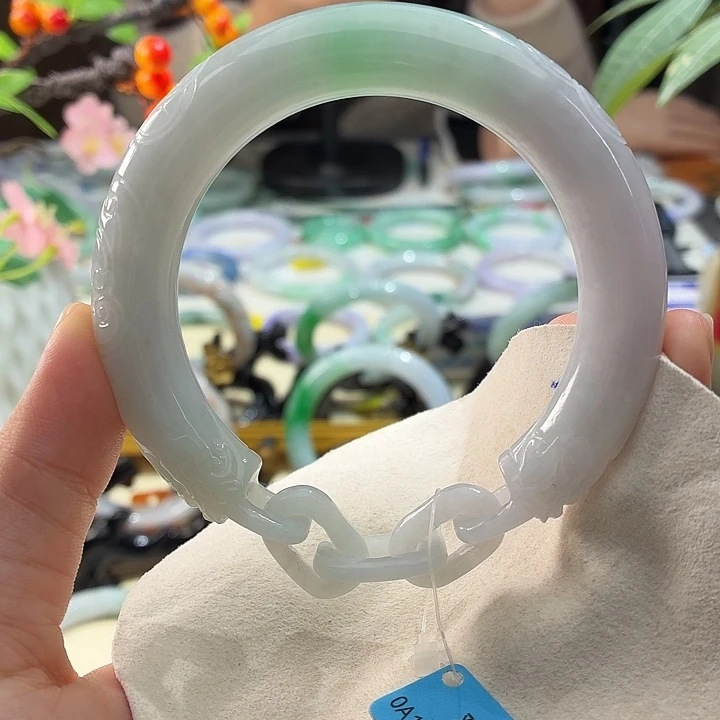 ღ***℘翡翠未镶嵌手镯翡翠手镯56