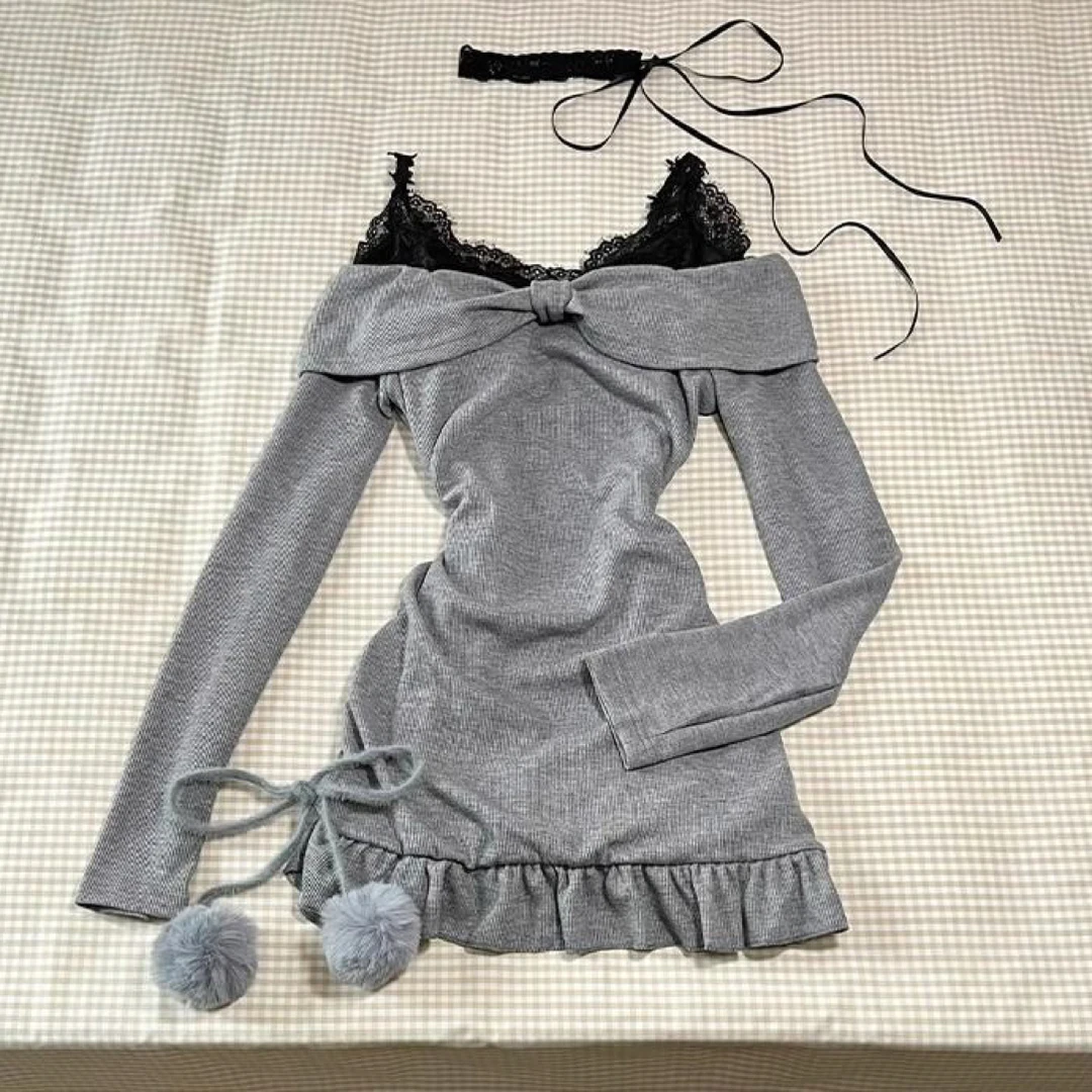 YING 性感小野猫 纯欲风性感吊带连衣裙两件套