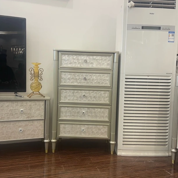 美式轻奢 奶油风 香槟色 五斗柜 家用简约抽屉式