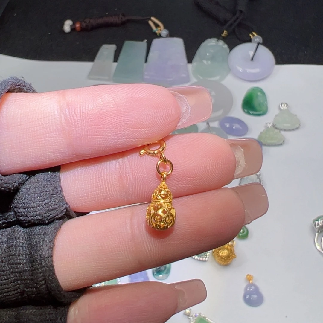 吊坠(不含链)银S925镶嵌翡翠