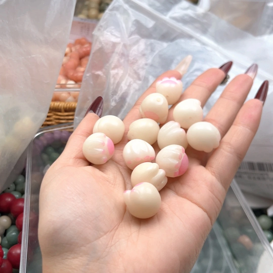 白玉菩提吊坠z16.5mm20颗 白粉猫爪