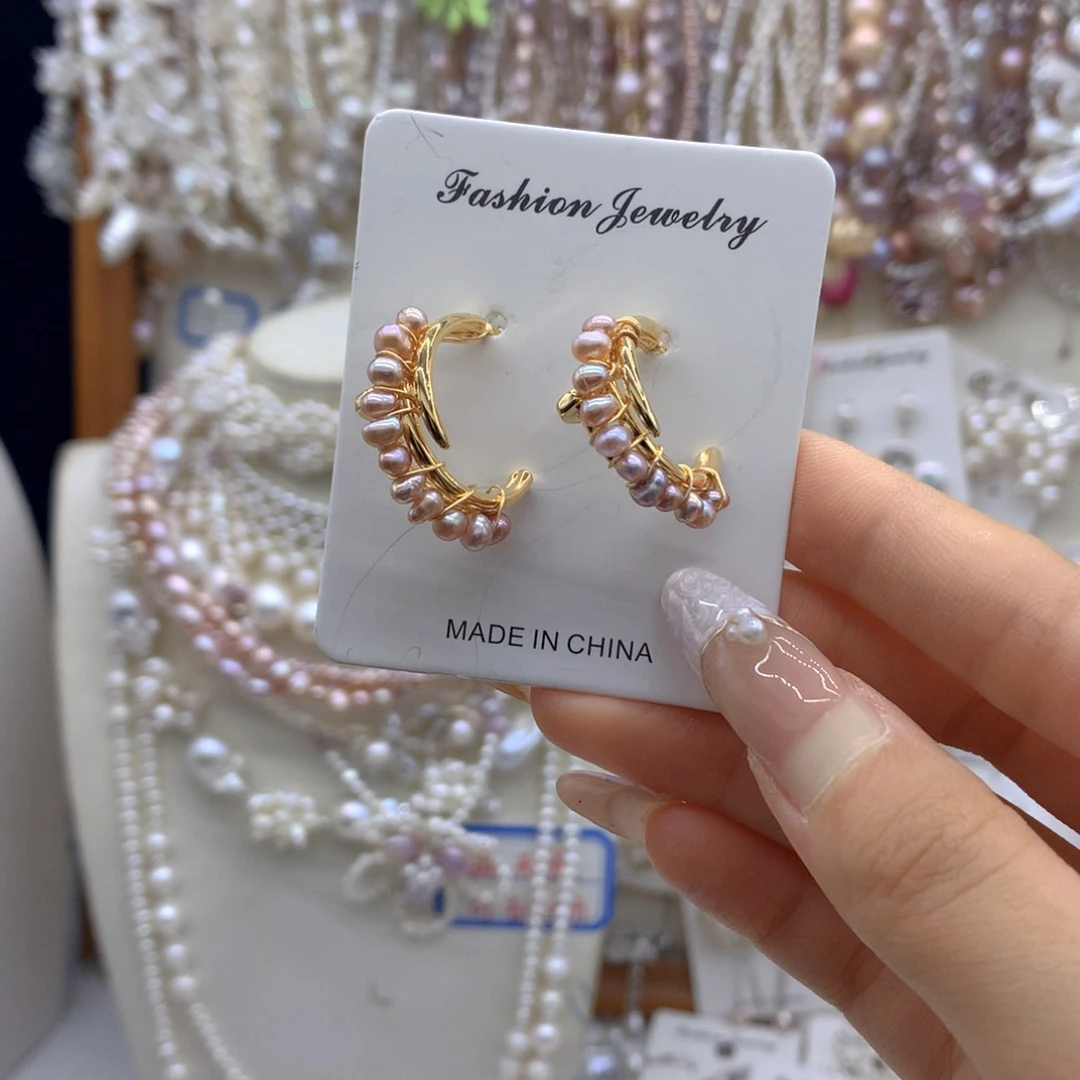 合金淡水珍珠耳饰项链