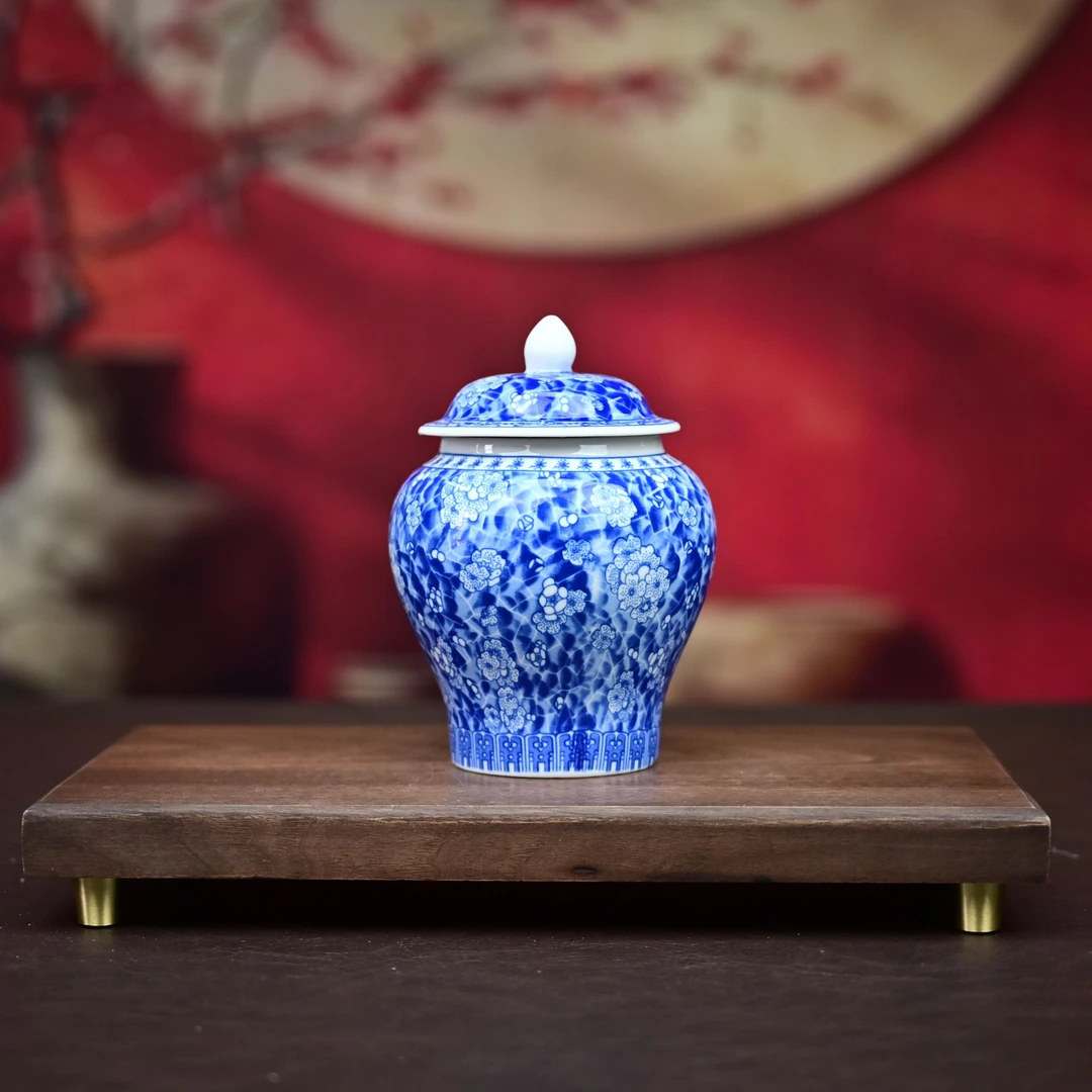 1S青花小冰梅茶叶罐G6