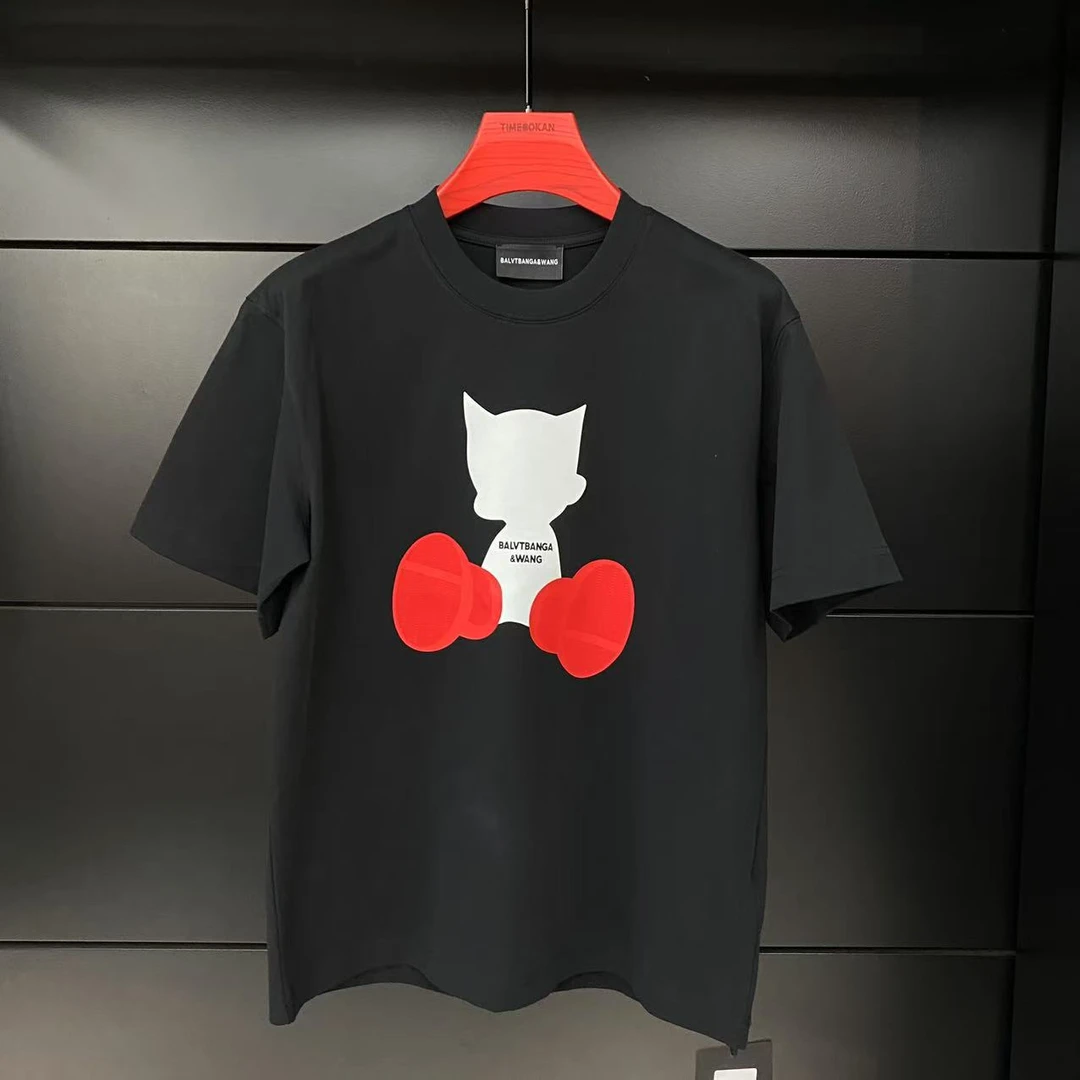 【TIME BOKAN】男士2025轻奢时尚百搭圆领百搭印花T恤1058