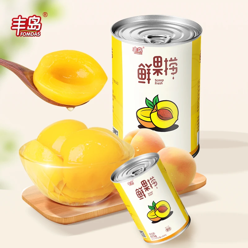 FOMDAS/丰岛新鲜水果黄桃罐头即食糖水罐头425g*6罐装4罐装