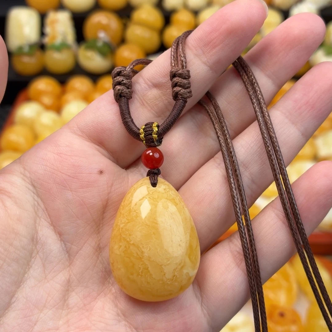 蜜蜡未镶嵌毛衣链蜜蜡