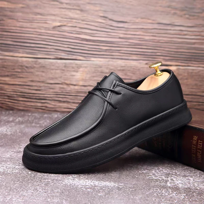 男士正装皮鞋爆款2025新款时尚潮流百搭增高轻便软底软面商务皮鞋