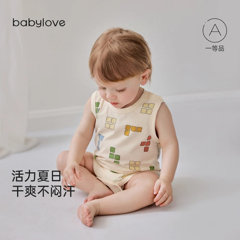 【达人专属】babylove婴儿夏季薄款包屁衣A类休闲爬服宝宝干爽睡衣