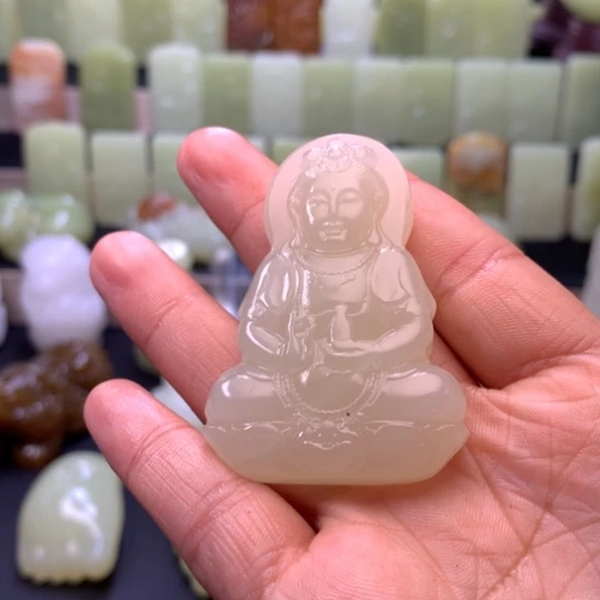 石材方解石手把件