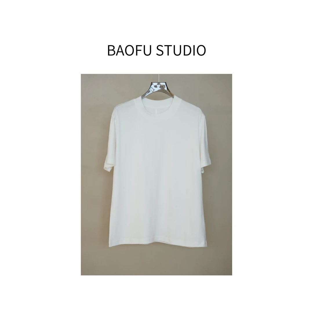 BAOFU studio | 简约纯净白色百搭圆领短袖T恤万能上衣秋季内搭