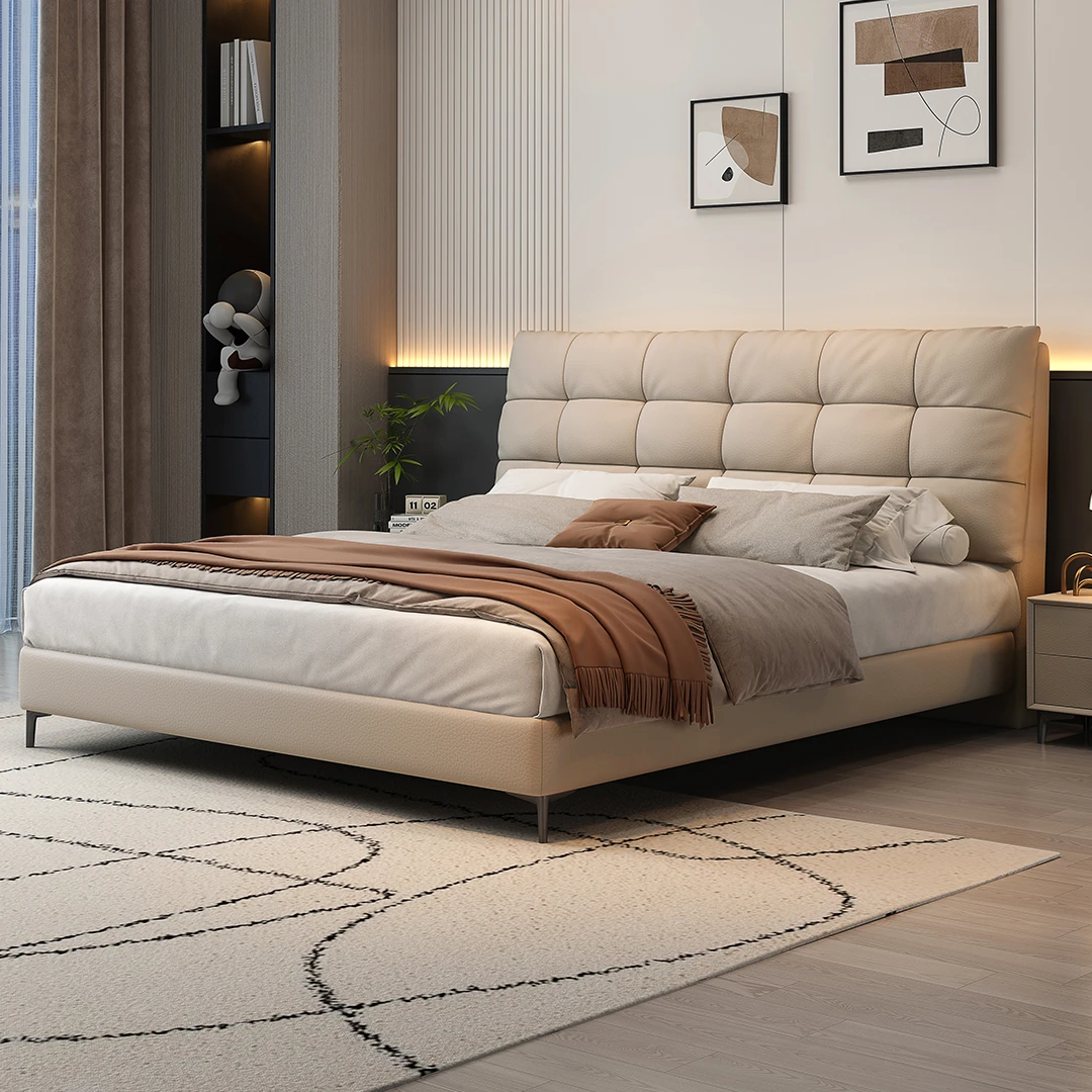 莱伯蕾全拆环保真皮软床环保现代简约家用主卧大床婚床卧室双人床