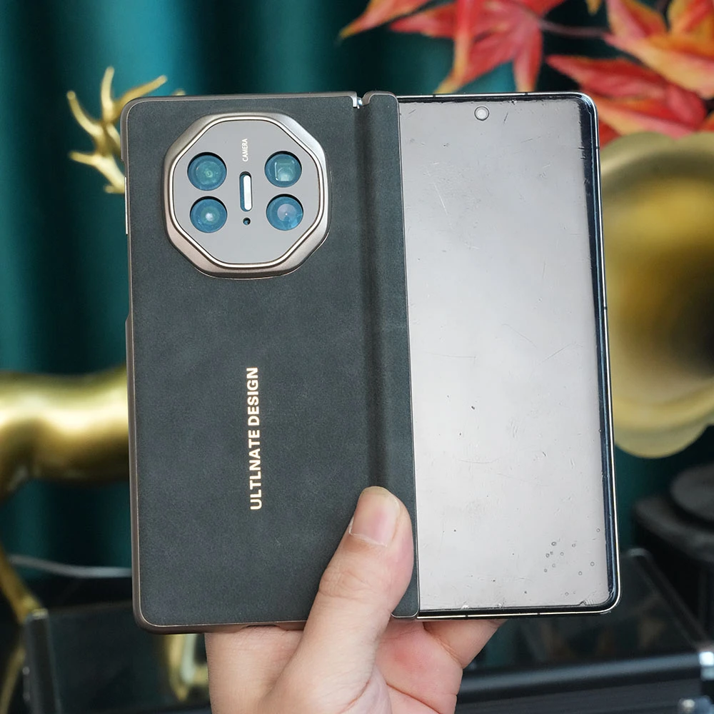 适用华为MateX6羊巴皮X5双中轴全包镜头防摔手机壳折叠X3秒变XTs