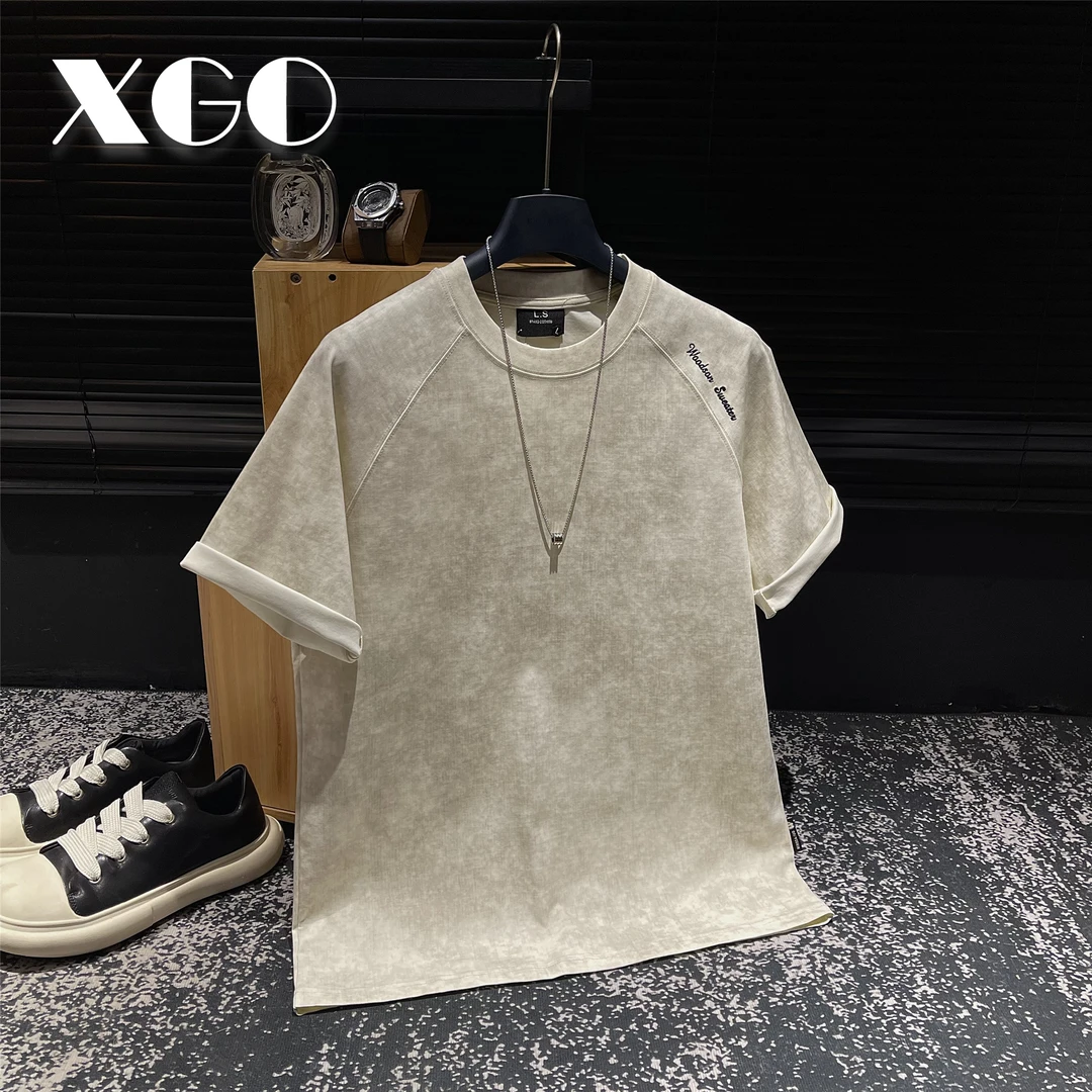 【XGORAD】原创重磅夏季高定刺绣扎染设计短袖简约高级感休闲上衣