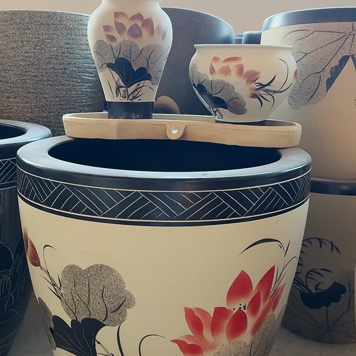 C***O景德镇陶瓷鱼缸50平口