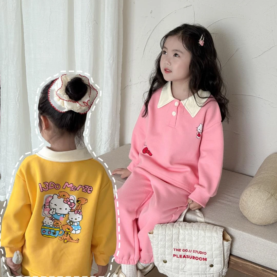 女童卫衣套装秋装2025新款儿童洋气小女孩衣服宝宝裤子两件套春秋