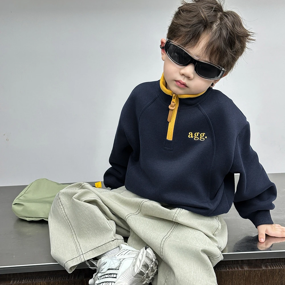 【四个姐专属】【顾奈】儿童立领拼色拉链防风卫衣30081576