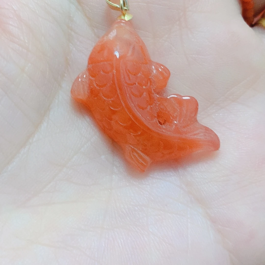 南红玛瑙银S925镶嵌吊坠(不含链)