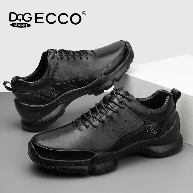 DQGECCO男鞋旗舰店男士春季新款真皮休闲鞋夏季透气皮鞋