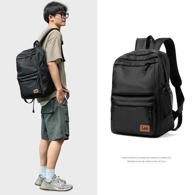 Lee户外双肩包女款潮流学生书包男士休闲百搭商务大容量旅行背包