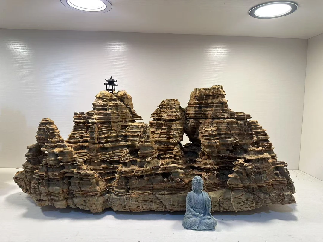 灵璧石桌面意境石，直播间拍品链接，单拍无效高山流水中式微景观石