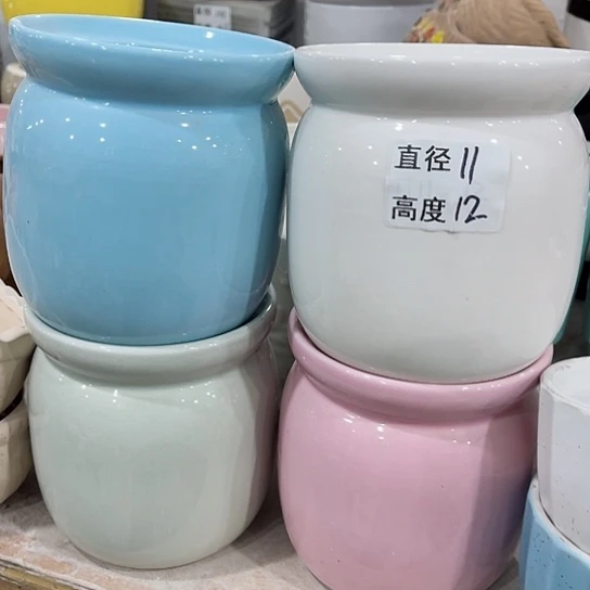 多肉绿植陶瓷花盆9.9包邮，有孔