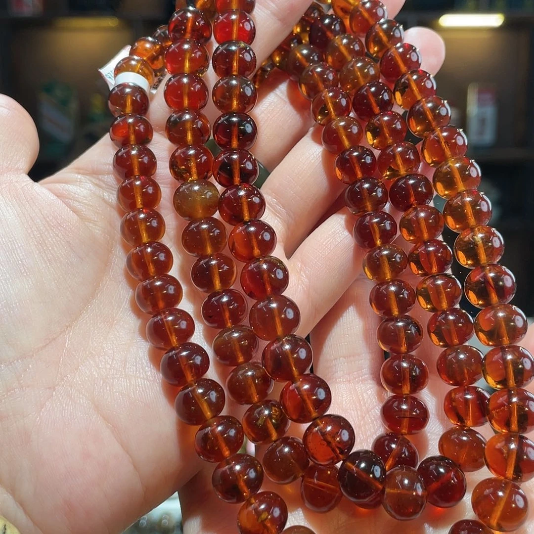 琥珀未镶嵌手链10mhong