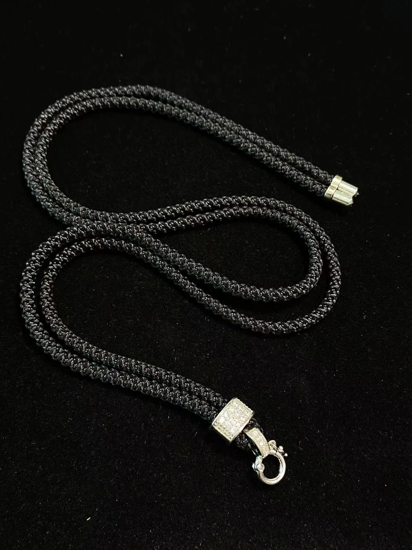 链子925银布 925银高货绳吊坠百搭手工时尚个性银色经典精美