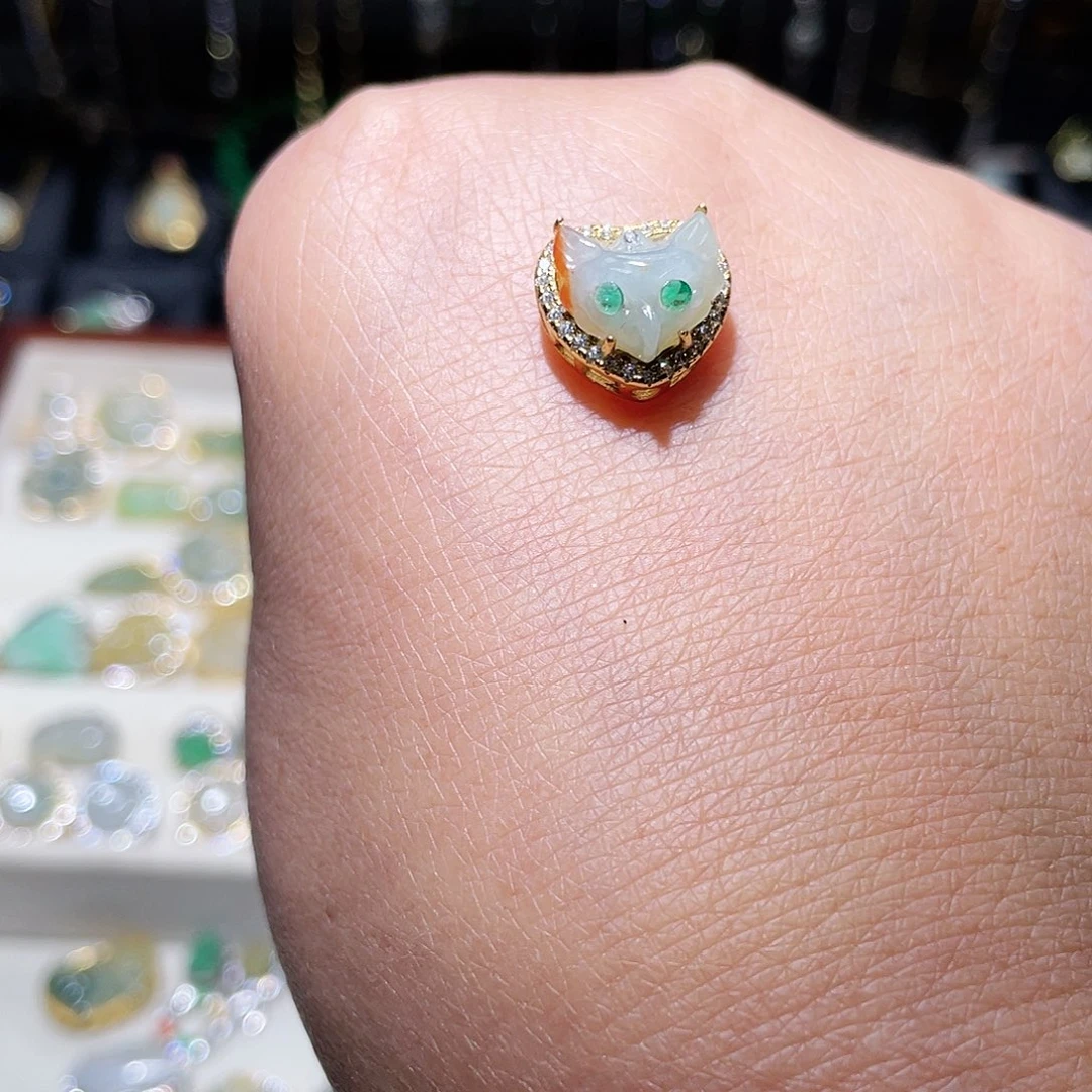 翡翠银S925镶嵌颈饰