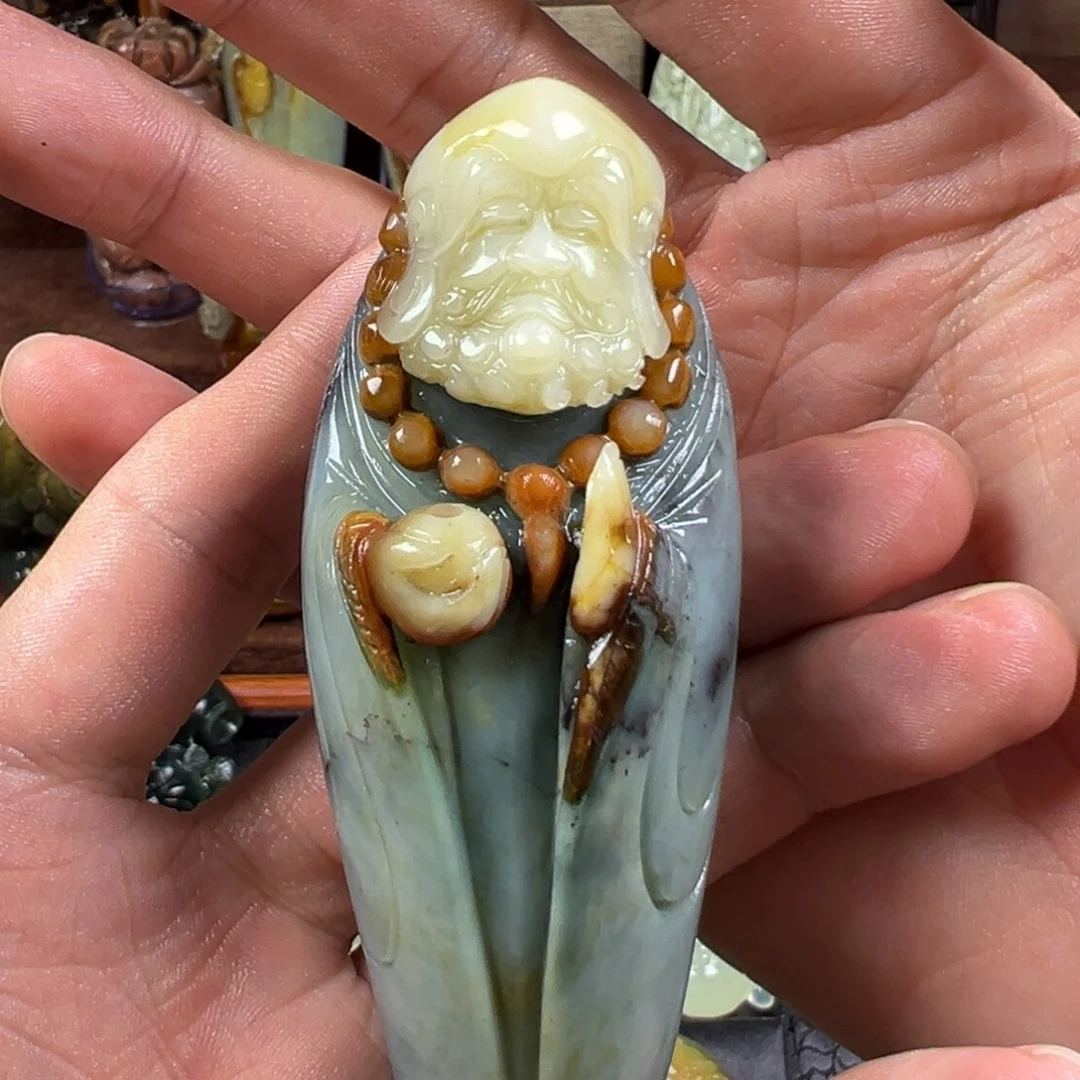 岫玉未镶嵌手把件天然岫玉