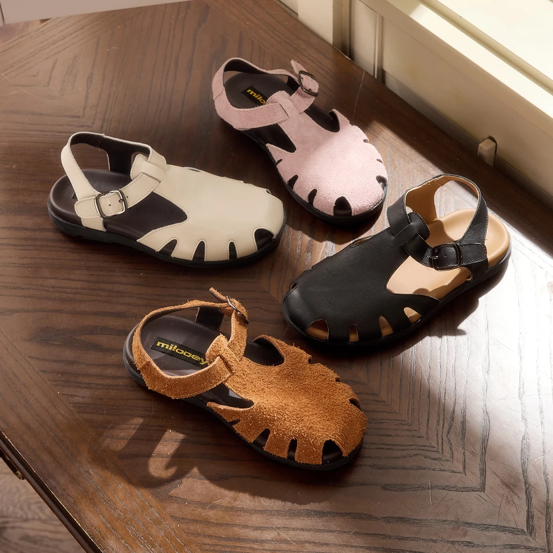 迷失麋鹿【夏日芭蕉鞋】宽楦圆头 镂空软底凉鞋