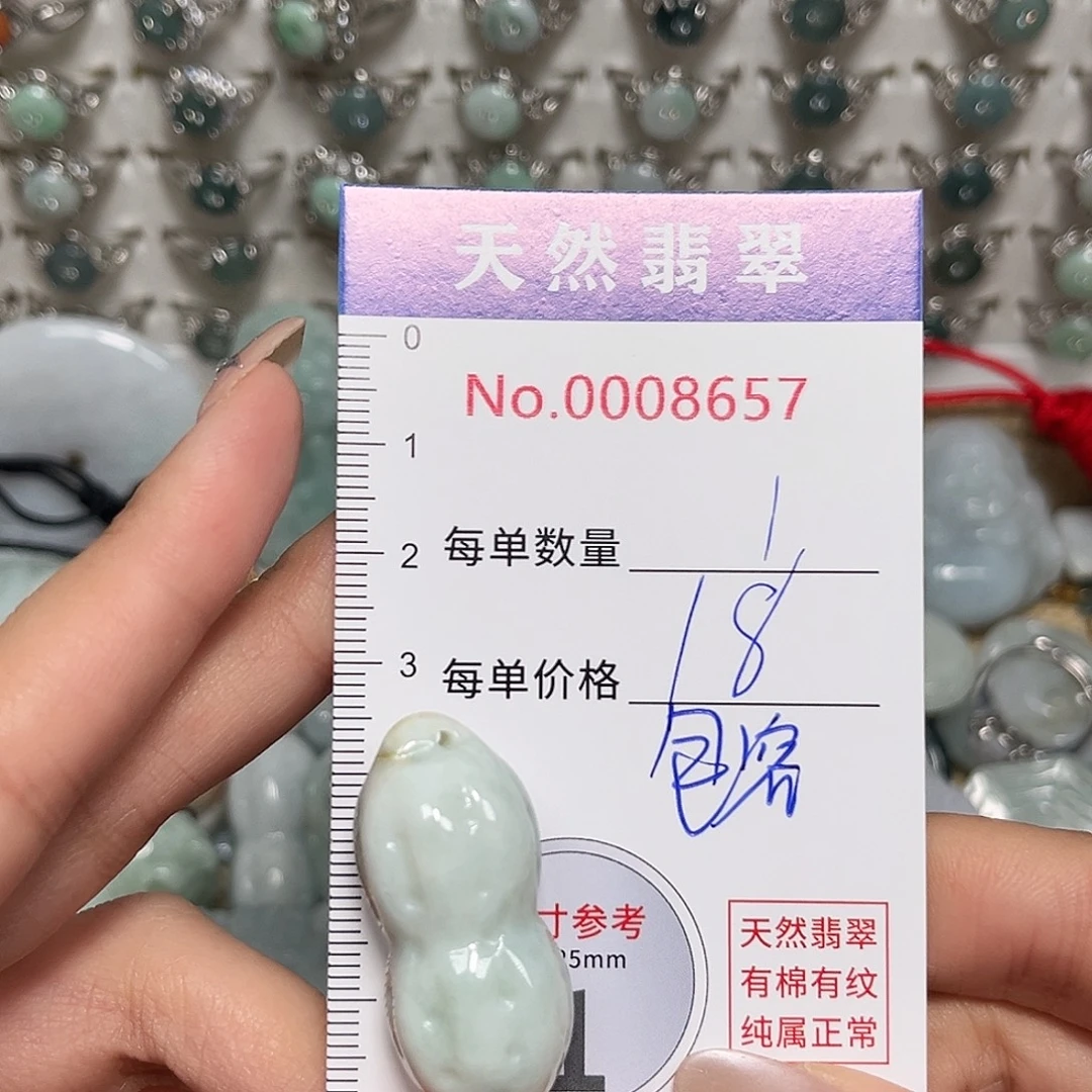 翡翠未镶嵌颈饰花生