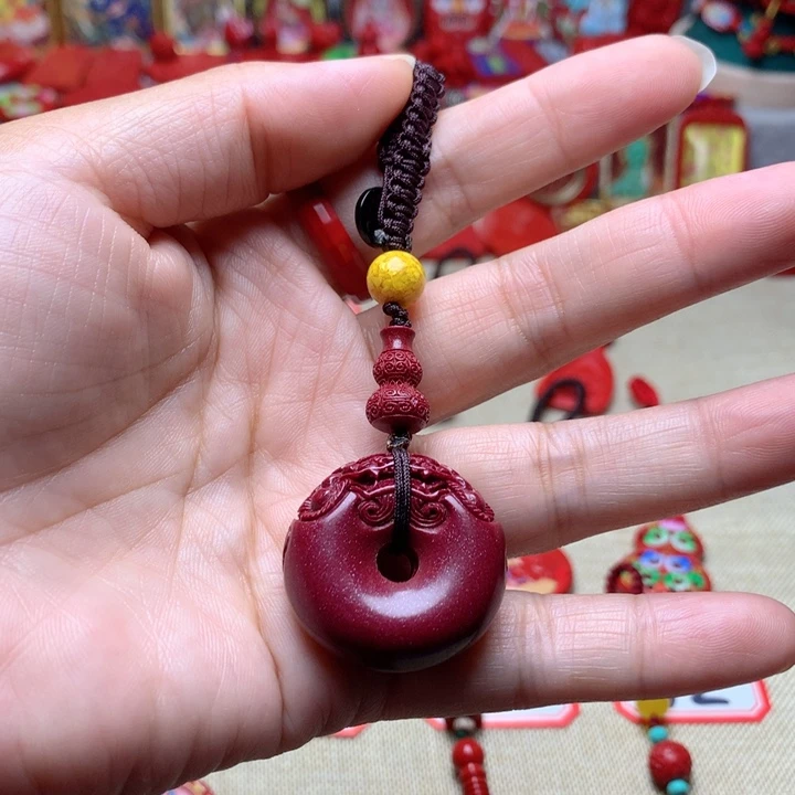 天然辰砂工艺品朱砂钥匙扣