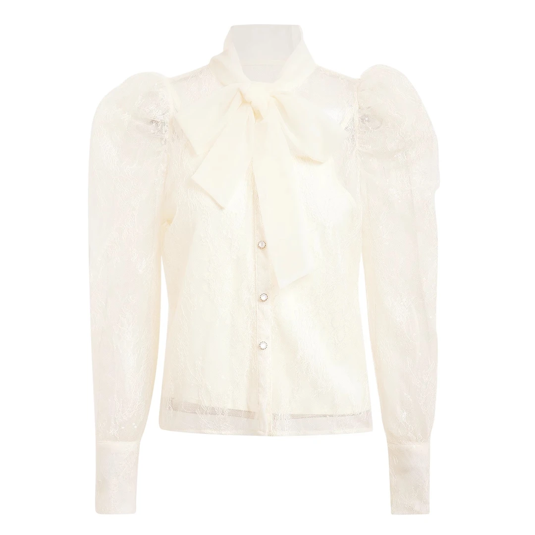 【媛媛女王专享】AUI杏色气质设计感小众修身长袖衬衫-24C054065