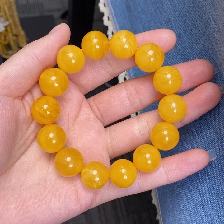 蜜蜡手链未镶嵌《**》天然无优化琥珀蜜蜡