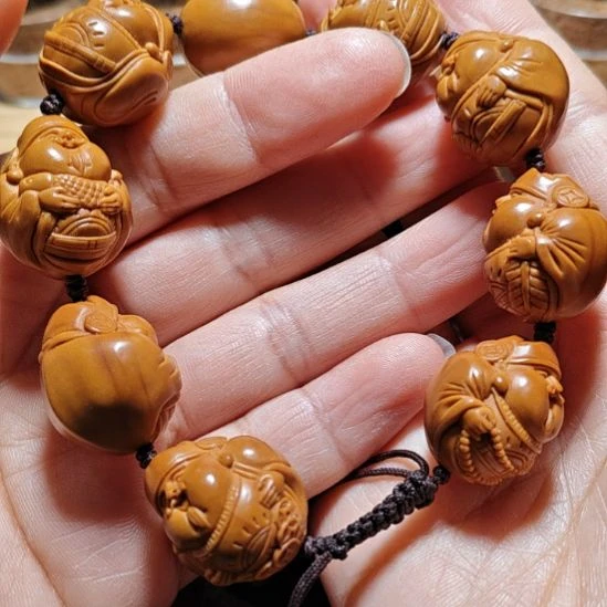 橄榄核手串/手链橄榄核核雕手串财神