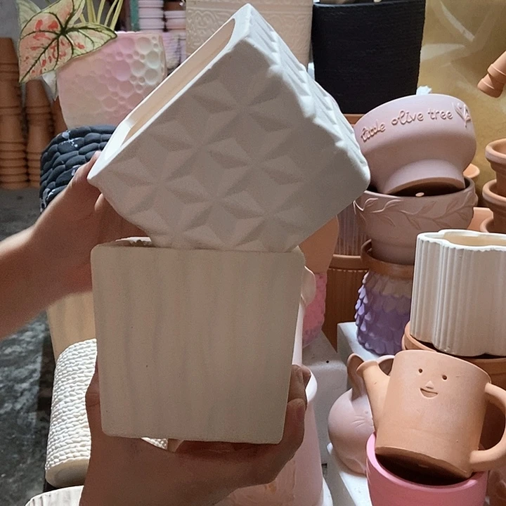 11×10波浪方盆+11×10方格 粗陶2个
