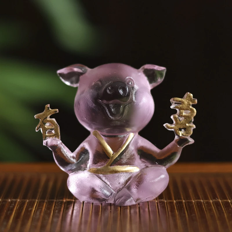 【陶珊居】 琉璃粉-心缘堂琉璃-有喜猪（琉璃S0068）