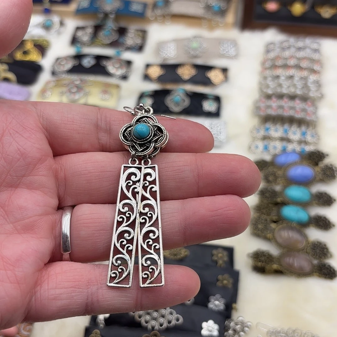 纯银耳钩合金吊坠耳环一对32