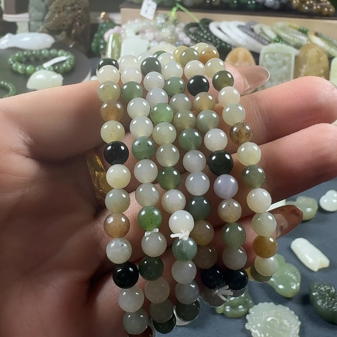 未镶嵌手串和田玉和田玉卡6多宝手串多样性发一