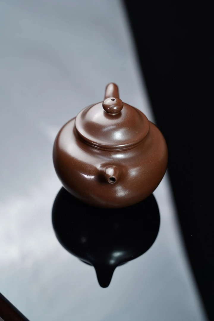 紫砂壶莲子老紫泥全手工