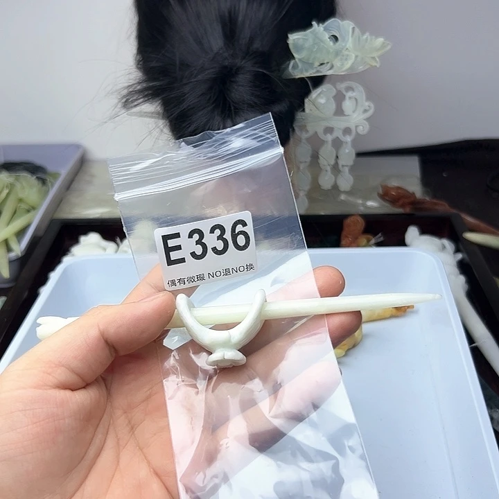 蛇纹石玉发饰合金啦*丫