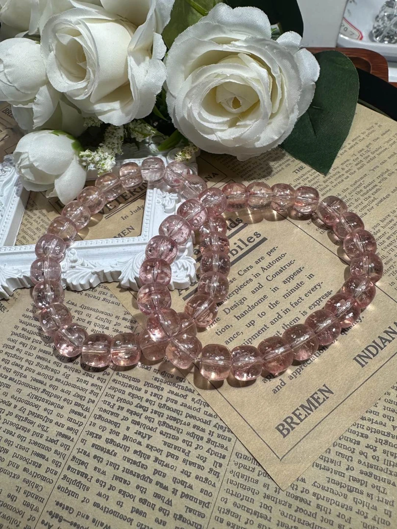 粉色桶珠10mm手串发一条AB72