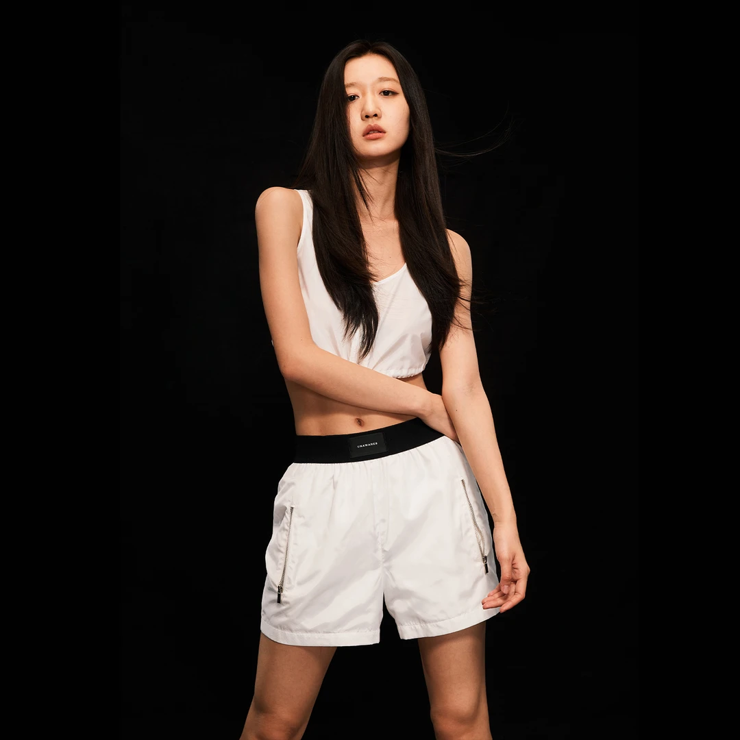 Unawares. WARDROBE系列 轻薄尼龙短款拉链开衫套装