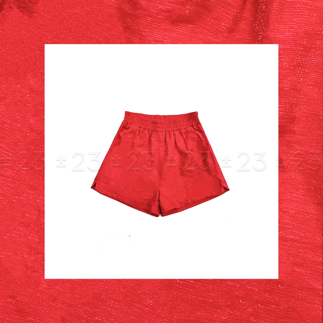 Kenny‘s±23【夏日么么茶-红色】SS24097春夏显瘦休闲百搭中低腰短裤